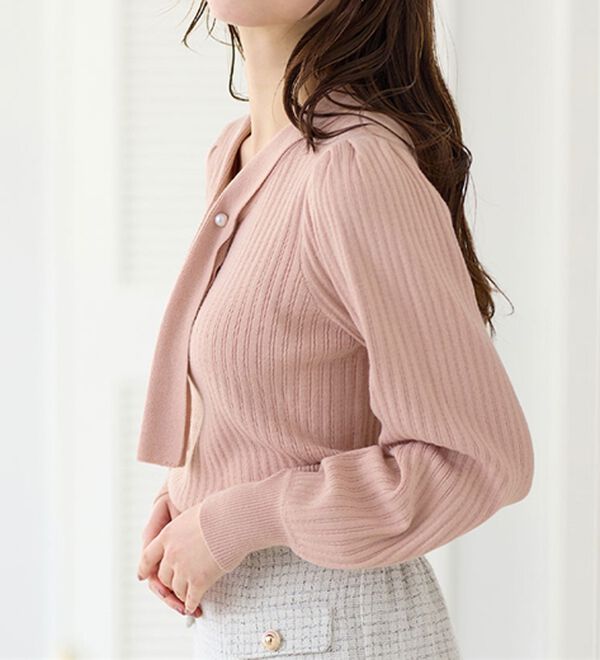 alotta（アロッタ）の「カシミヤタッチボウタイリブニット（ニット・セーター）」｜詳細画像