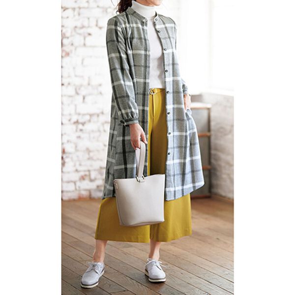 Antiquités チェック柄ロングシャツワンピース チェック柄ロングシャツワンピース - ベルーナ【公式】