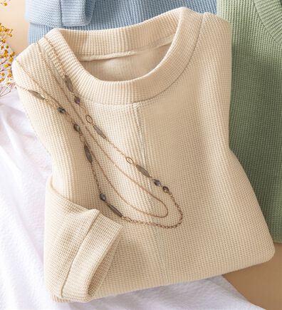 LAVIENNE（ラヴィエンヌ）の「チクチクしにくいニット見えプルオーバー（ニット・セーター）」