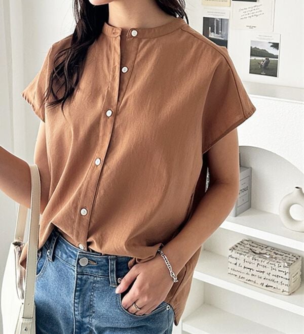 GeeRA（ジーラ）の「綿タッチフレンチスリーブブラウス（ブラウス）」｜詳細画像