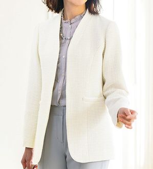 ルフラン（ルフラン）の「ツイードロングジャケット（その他ジャケット）」｜白系