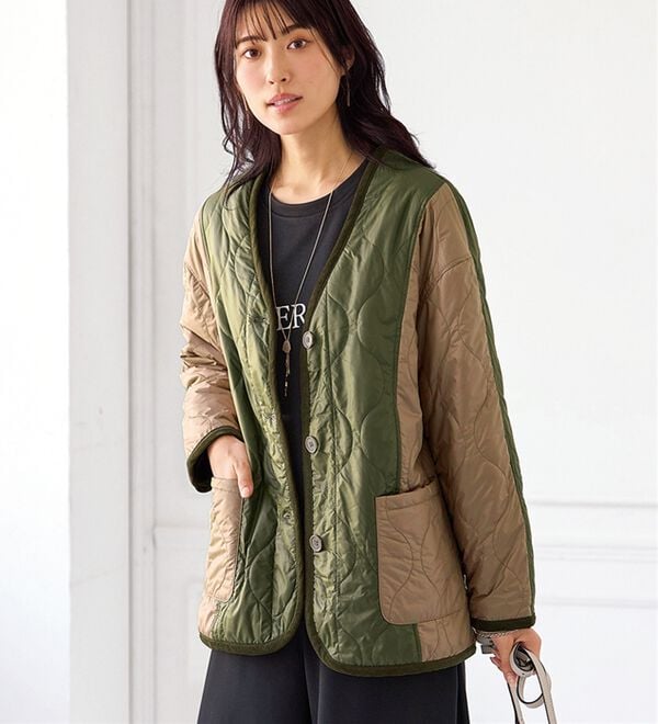 BELLUNA（ベルーナ）の「パイピング使いキルトブルゾンジャケット（ブルゾン）」｜詳細画像