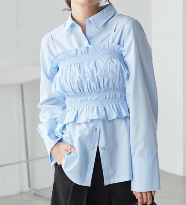 RANAN（ラナン）の「ビスチェ&times;レギュラーカラーシャツ（シャツ）」｜詳細画像