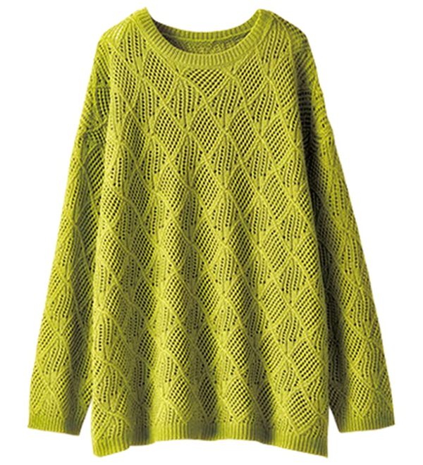 BELLUNA（ベルーナ）の「リーフ柄透かし編ニットチュニック（チュニック）」｜詳細画像