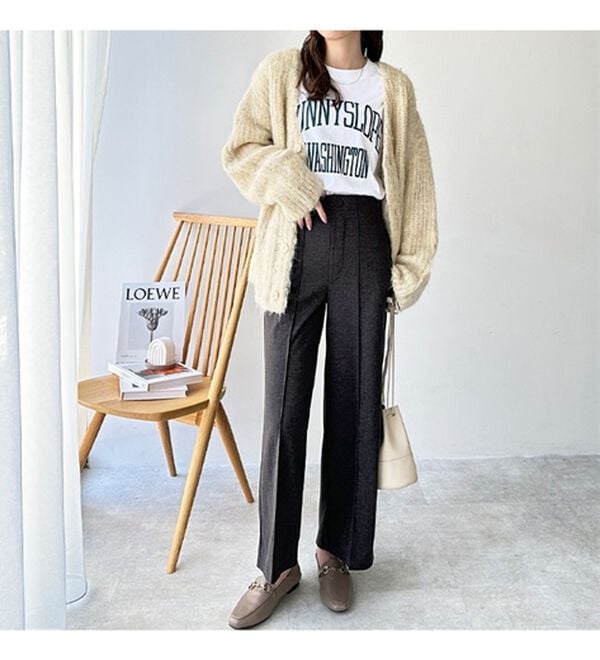 GeeRA（ジーラ）の「美脚ストレッチセミワイドパンツ（ワイドパンツ・ガウチョ）」｜詳細画像