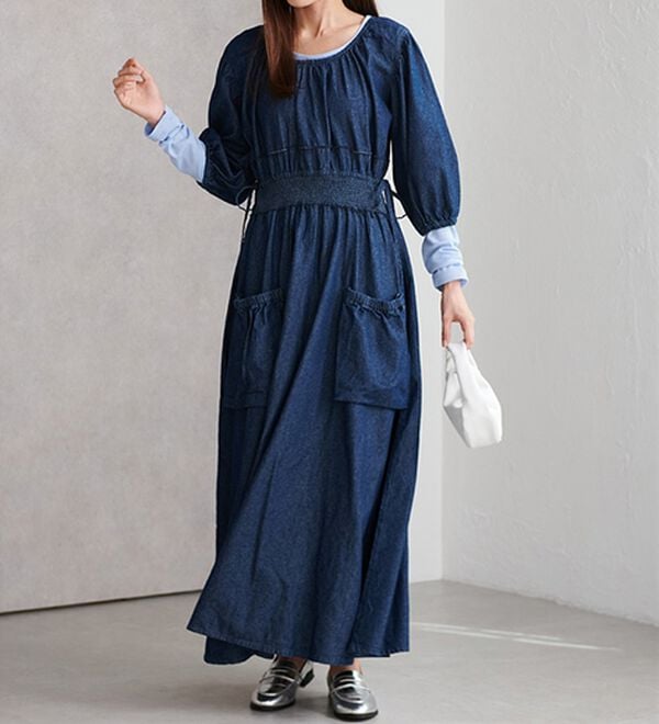 RANAN（ラナン）の「パフスリーブデニムワンピース（その他ワンピース）」｜詳細画像