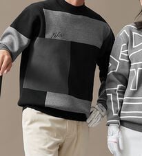 「＜フィラ＞軽量ストレッチデザインセーター（メンズニット・セーター）」