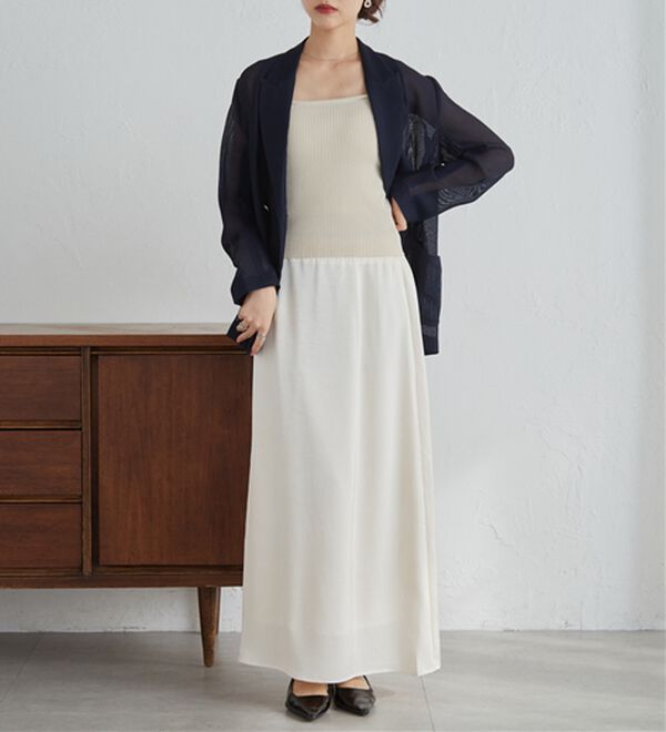 RANAN（ラナン）の「エンボスサテンナロースカート（ロングスカート）」｜詳細画像