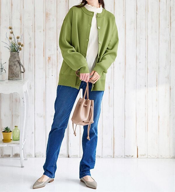 BELLUNA（ベルーナ）の「洗える！軽い！配色使いニットカーディガン（ニットカーディガン）」｜詳細画像