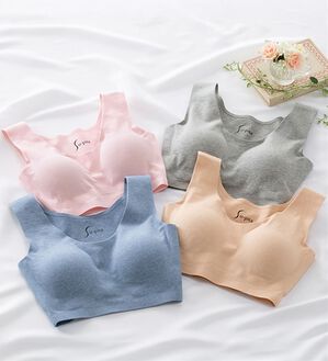 「【４色組】綿混のＳｕ－ｐｉｔａ（スーピタ）ブラ（ブラジャー）」｜4色組