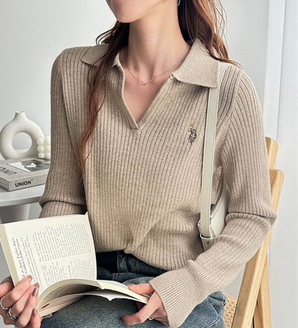 GeeRA（ジーラ）の「【U.S. POLO ASSN.】ポロ衿リブニット（ニット・セーター）」｜詳細画像