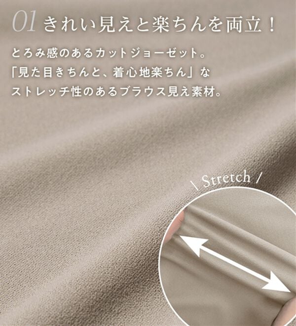 Viola e Viola（ヴィオラ エ ヴィオラ）の「【４つの機能付】楽キレイ袖タックブラウス（ブラウス）」｜詳細画像