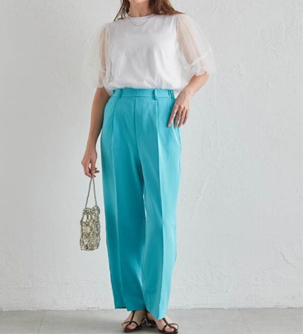 RANAN（ラナン）の「【選べる２丈】機能付！美脚シルエットセンタープレスワイドパンツ（フルレングスパンツ）」｜詳細画像