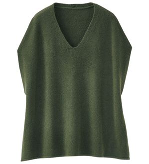 BELLUNA（ベルーナ）の「インナーに合わせるウール入りニットベスト（ベスト）」｜カーキ