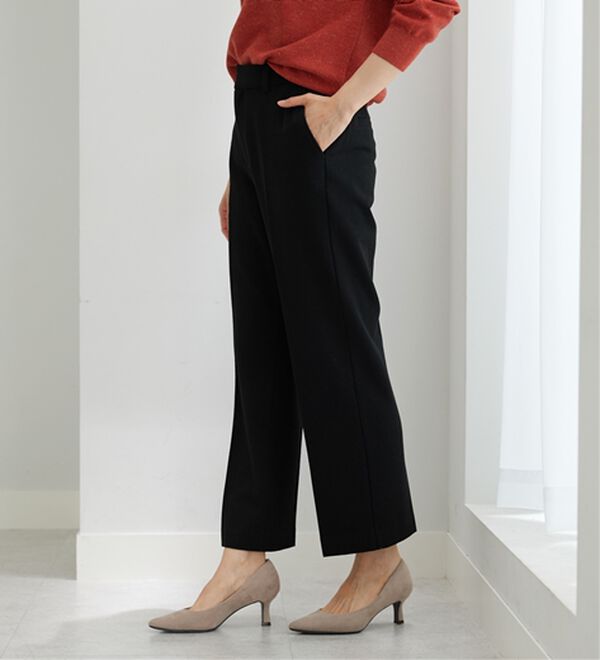 BELLUNA（ベルーナ）の「サマ見え（SW）ウール調素材ストレートパンツ（フルレングスパンツ）」｜詳細画像