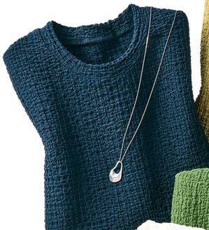 ルフラン（ルフラン）の「メロウ使いジャカードＴ（カットソー）」｜ネイビー