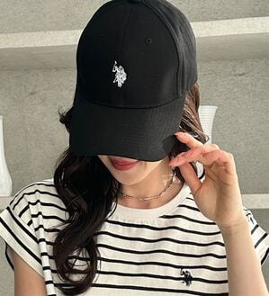 GeeRA（ジーラ）の「【ＵＳ．ＰＯＬＯ．ＡＳＳＮ】綿１００％深つばベースボールキャップ（帽子）」｜ブラック