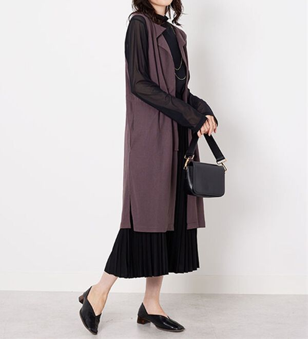 BELLUNA（ベルーナ）の「ドロスト使いポケット付ロングジレ（ジレ）」｜詳細画像