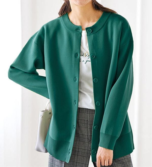 BELLUNA（ベルーナ）の「カーディガン＆ロゴＴセット（アンサンブル）」｜ブルー