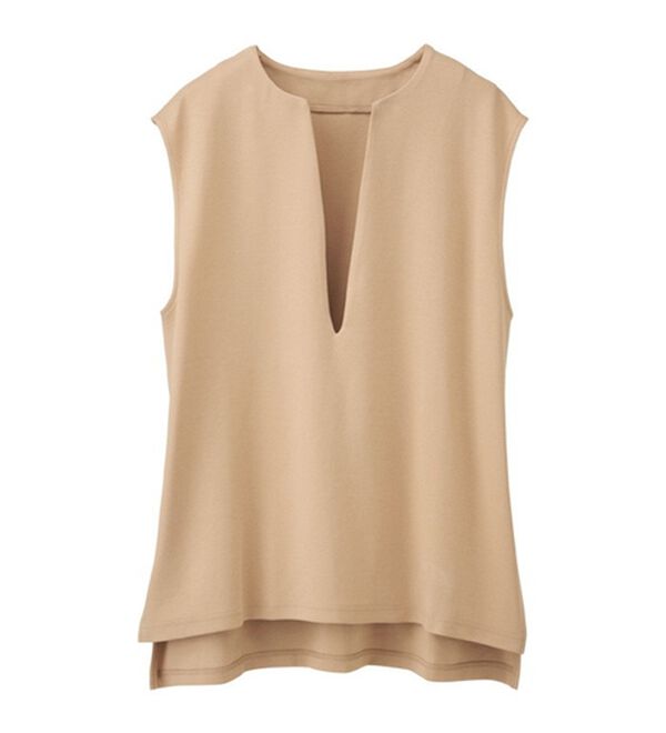 RANAN（ラナン）の「きれい見せ深Ｖネックカットソーベスト（ベスト）」｜詳細画像