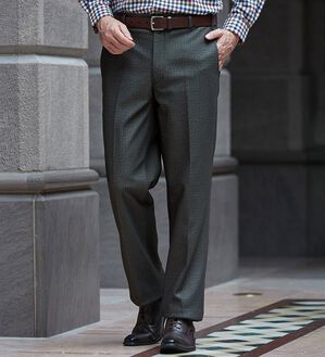 「【３本組】裏フリース暖かシャーリングスラックス（メンズフルレングスパンツ）」｜詳細画像