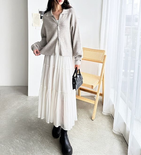 GeeRA（ジーラ）の「ダブルジップニットカーデ（ニットカーディガン）」｜詳細画像