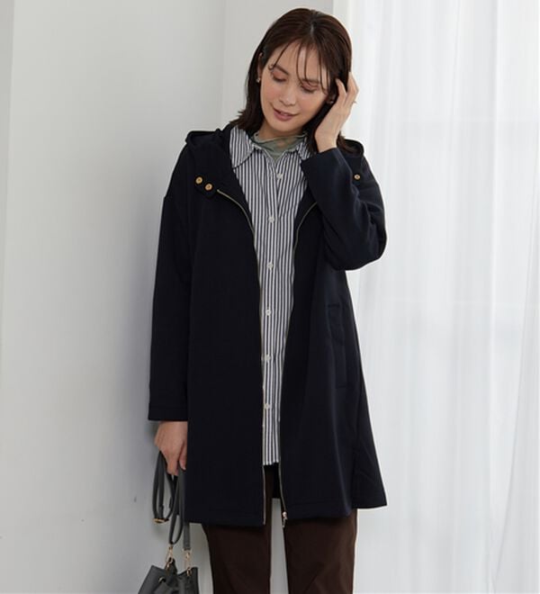 BELLUNA（ベルーナ）の「衿デザインロング丈パーカー（パーカー）」｜詳細画像