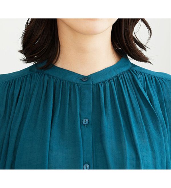 BELLUNA（ベルーナ）の「【新色追加】スラブ素材ギャザーデザインブラウス（ブラウス）」｜詳細画像