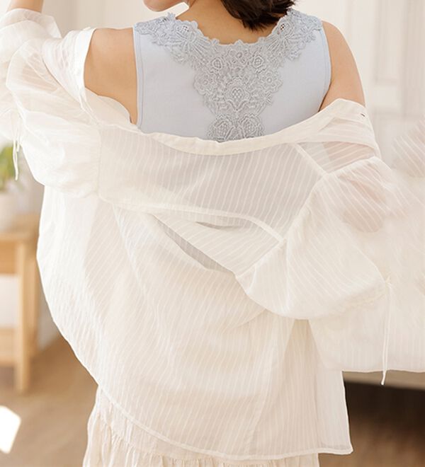 LAVIENNE（ラヴィエンヌ）の「カップ付バックレースタンクトップ（肌着・インナーウェア）」｜詳細画像