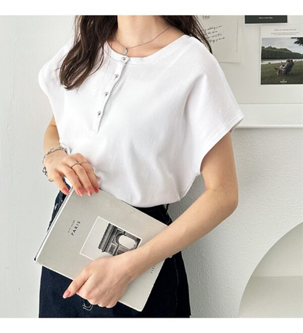 GeeRA（ジーラ）の「綿１００％前後２ＷＡＹシルケットフレンチスリーブカットソー（Tシャツ）」｜詳細画像