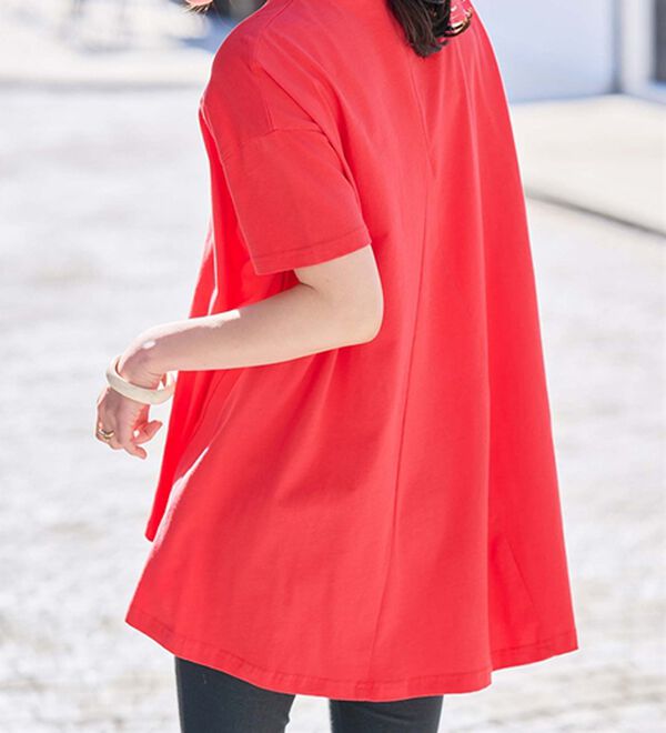 RANAN（ラナン）の「＜ＢＣ＞綿１００％ひんやりフレアーシルエットチュニック（カットソー）」｜詳細画像