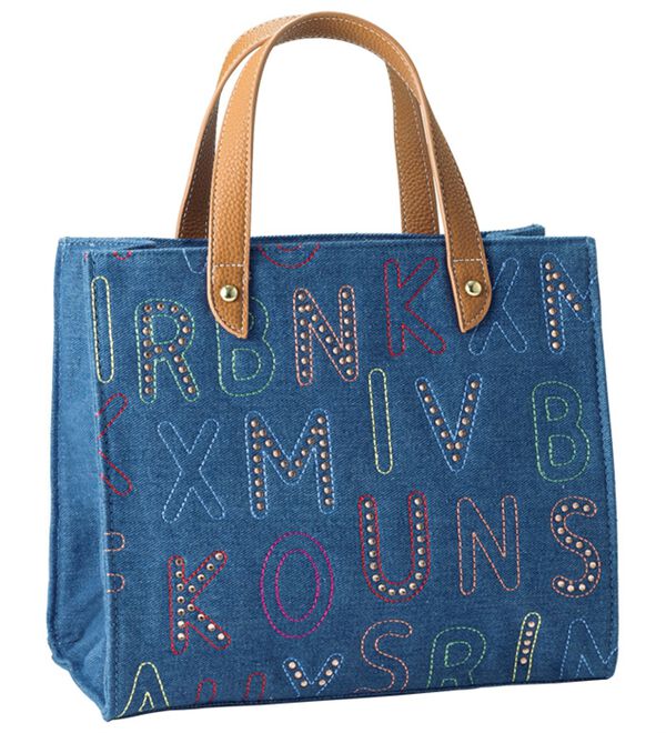 BELLUNA（ベルーナ）の「ロゴ刺しゅう入りスクエア手提げ（ハンドバッグ）」｜詳細画像