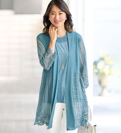 BELLUNA（ベルーナ）の「ケミカルレース使いトッパーアンサンブル（アンサンブル）」