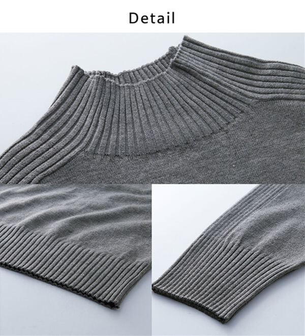 BELLUNA（ベルーナ）の「トレーナーがカジュアルすぎる方に！洗えるリブハイネックニット（ニット・セーター）」｜詳細画像