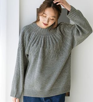 BELLUNA（ベルーナ）の「求心柄編地変化セーター（ニット・セーター）」｜詳細画像