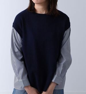 BELLUNA（ベルーナ）の「シャツレイヤード風ニットプルオーバー（ニット・セーター）」｜詳細画像