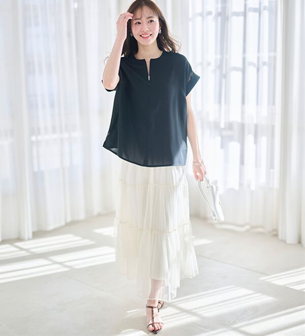 RANAN（ラナン）の「前後2WAYハーフジップブラウス（ブラウス）」｜詳細画像