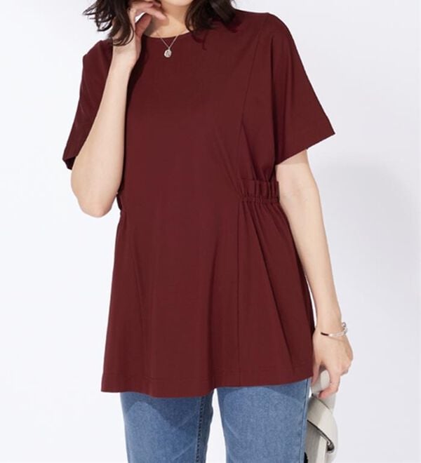 BELLUNA（ベルーナ）の「サイドギャザー使い細見えチュニック（チュニック）」｜詳細画像