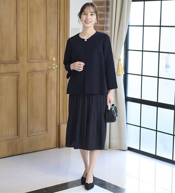 BELLUNA（ベルーナ）の「＜セレモニースタイル＞プリーツデザインワンピ―ス（フォーマルワンピース）」｜詳細画像