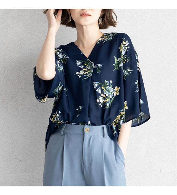 GeeRA（ジーラ）の「花柄フレアースリーブブラウス（ブラウス）」｜詳細画像