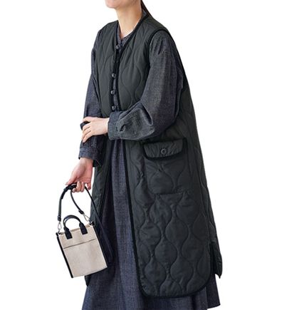 BELLUNA（ベルーナ）の「＜＆ｃｏｃｏｃｈｉ＞中わたロングキルトベスト（ベスト）」