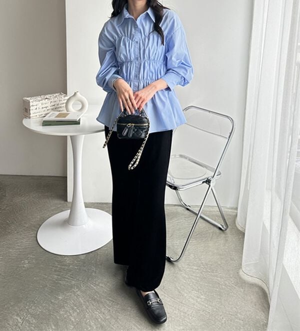 GeeRA（ジーラ）の「シャーリングビスチェデザインシャツ（シャツ）」｜詳細画像