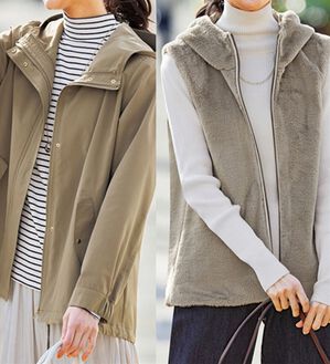 BELLUNA（ベルーナ）の「２枚組！秋冬に使える万能アウター（ハーフコート）」｜ベージュ