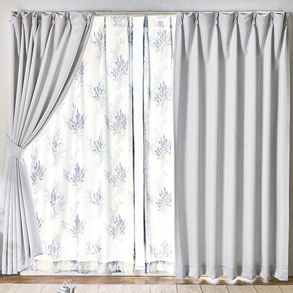 「簡単！素敵にコーディネートカーテンセット「プランタ」（ドレープカーテン）」｜ラベンダー