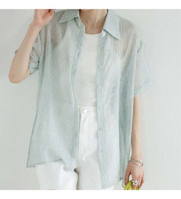 GeeRA（ジーラ）の「ニュアンスワッシャーシアーシャツ（シャツ）」｜詳細画像