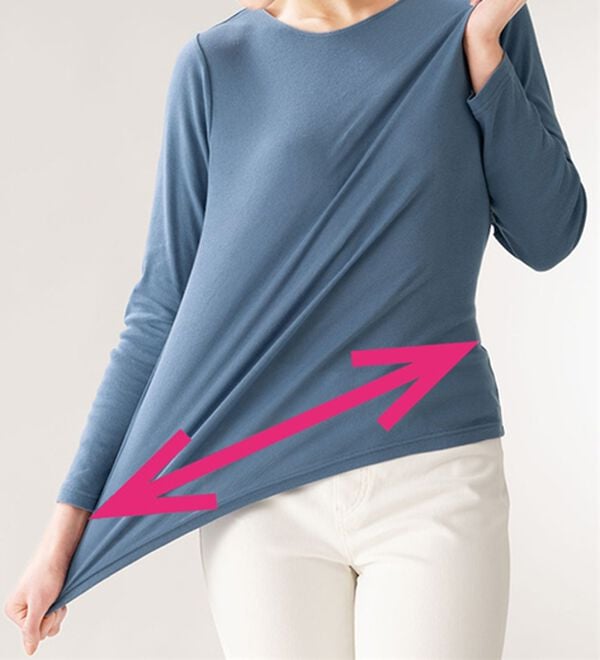 「綿１００％のび～るクルーネック（肌着・インナーウェア）」｜詳細画像