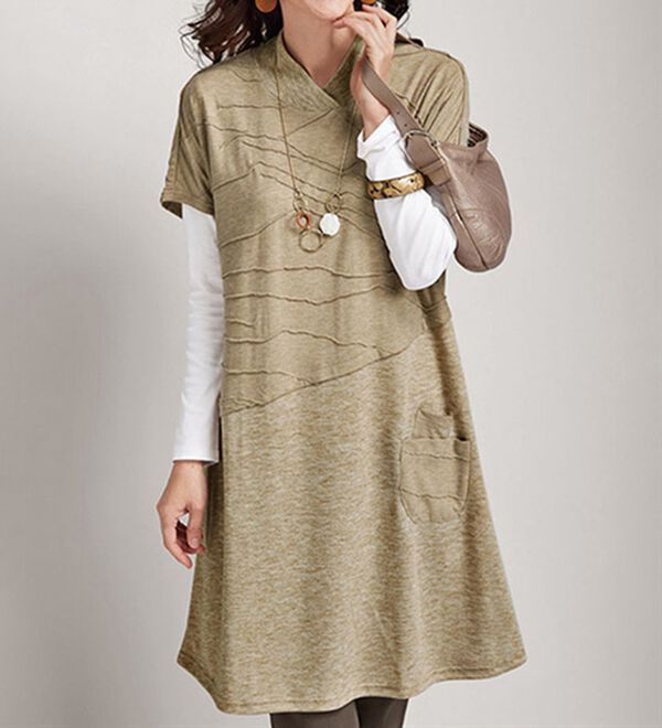 BELLUNA（ベルーナ）の「タックジャカード素材切替チュニック（チュニック）」｜詳細画像