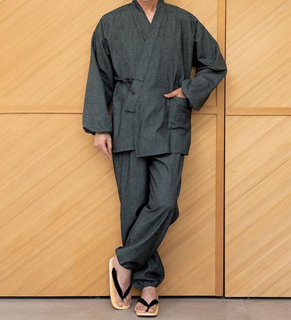 「デニム調のカジュアル作務衣（メンズ和装・浴衣・和装グッズ）」｜詳細画像