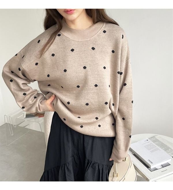 GeeRA（ジーラ）の「ドット柄ニットプルオーバー（ニット・セーター）」｜詳細画像