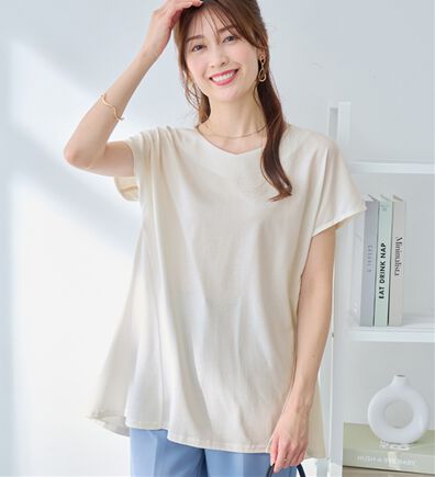alotta（アロッタ）の「細見え叶う！ＡラインフレアチュニックＴシャツ（チュニック）」